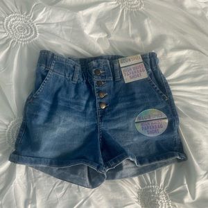 Blue Spice Size 5 Denim High Waist Paperbag Shorts